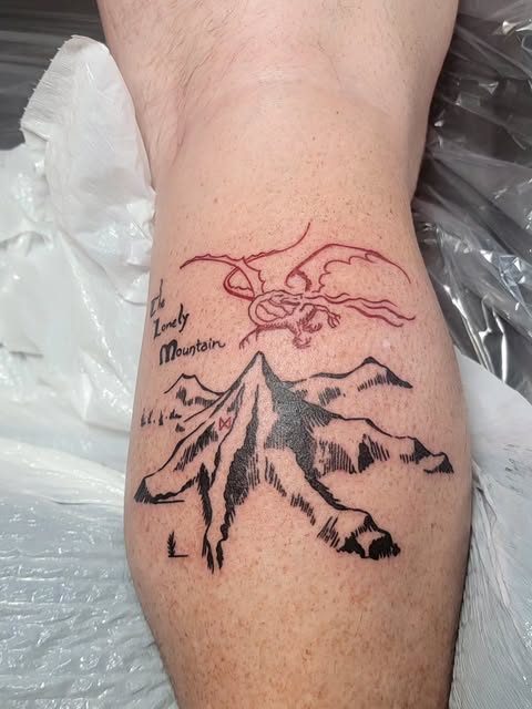 Mountain fine-line tattoo